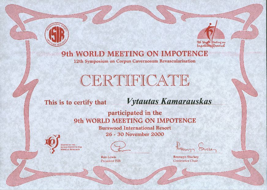 9th World Meeting on Impotence, Burswood International Resort 26-30 November 2000