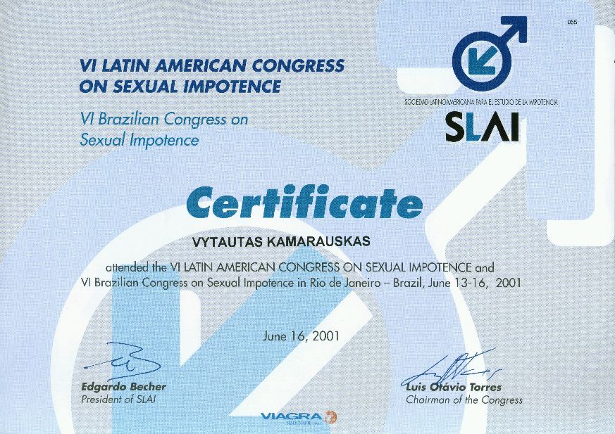 VI Latin American Congress on Sexual Impotence in Rio de Janeiro, June 13-16, 2001