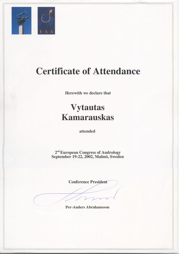 2nd European Congress of Andrology in Malmö, September 19-22, 2002